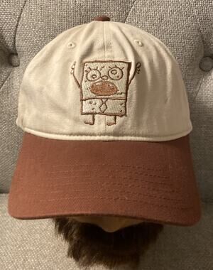 SpongeBob SquarePants Hat Brown Strapback Baseball Cap Doodle Bob Nickelodeon